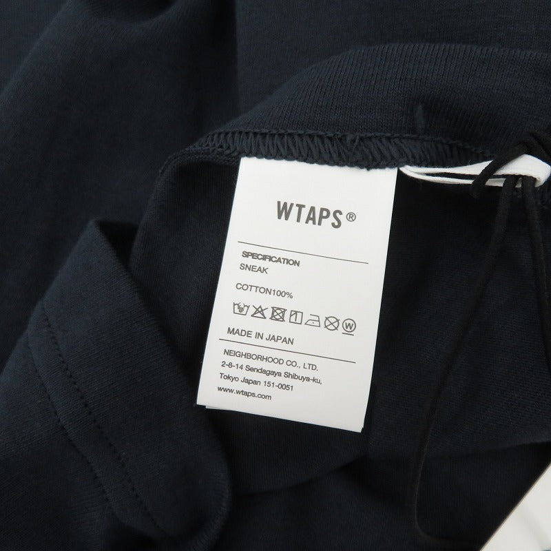 W)TAPS | ダブルタップス SIGN/SS/COTTON 半袖Ｔシャツ 261ATDT-STM08S ネイビー サイズ：2【瀬戸大橋店】