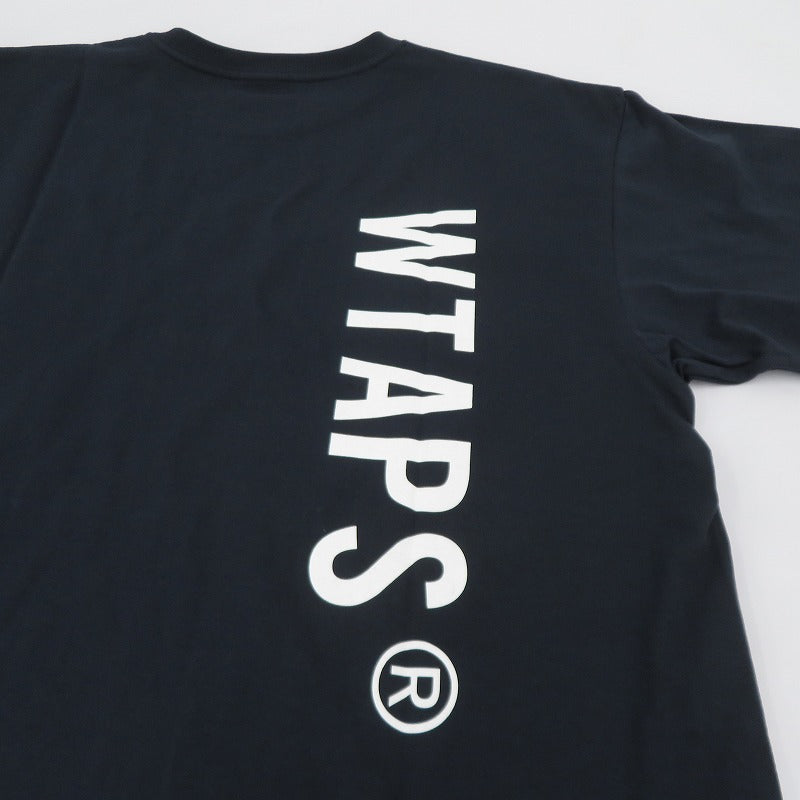 W)TAPS | ダブルタップス SIGN/SS/COTTON 半袖Ｔシャツ 261ATDT-STM08S ネイビー サイズ：2【瀬戸大橋店】