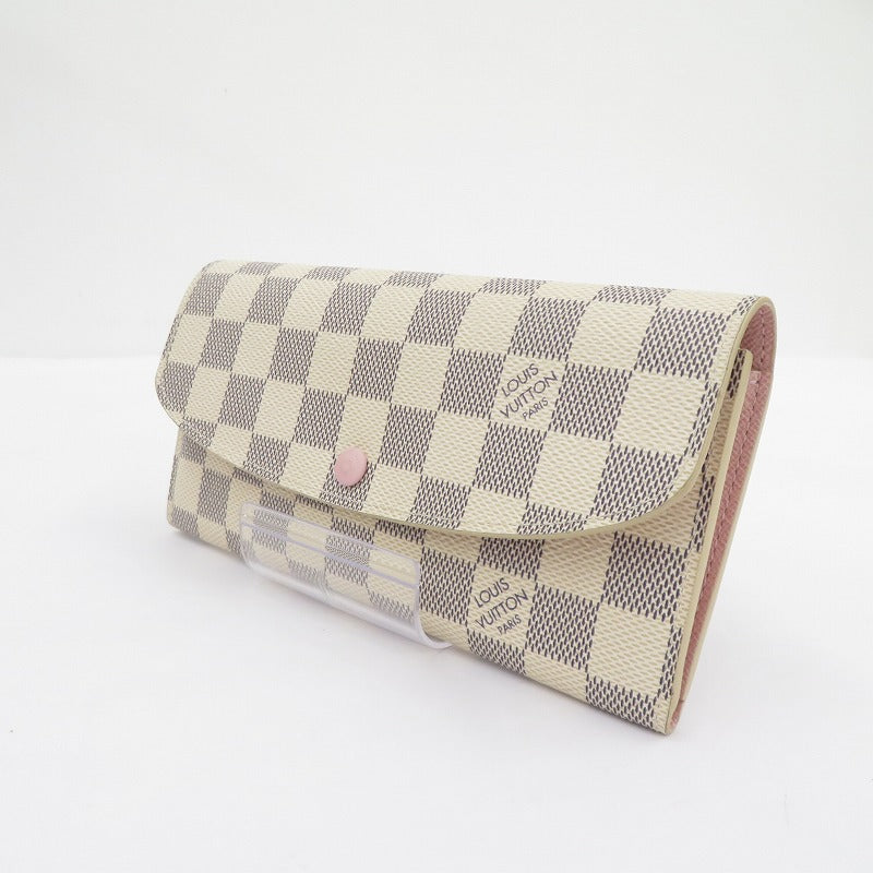 LOUIS VUITTON | ルイ・ヴィトン ダミエ アズール ポルトフォイユ・エミリー 長財布 N41625 グレー×ベージュ【瀬戸大橋店】