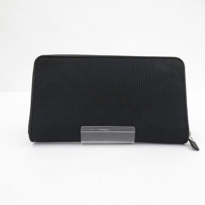 BURBERRY | バーバリー ラージチェックジャガードジップウォレット 長財布 8080725/A1189 ブラック【瀬戸大橋店】