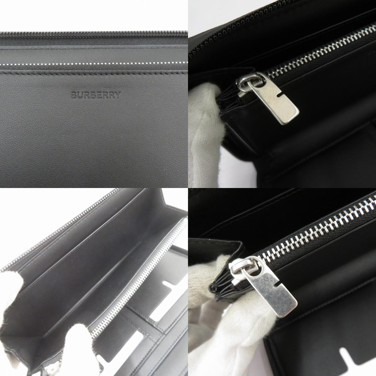 BURBERRY | バーバリー ラージチェックジャガードジップウォレット 長財布 8080725/A1189 ブラック【瀬戸大橋店】