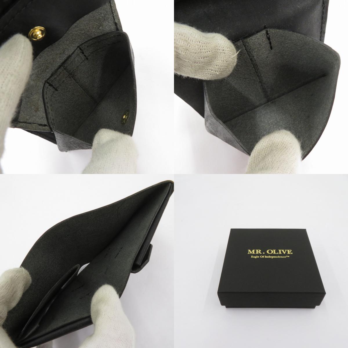 MR.OLIVE | ミスターオリーブ PUEBLO LEATHER/NEAT WALLET 二つ折り財布 ME120P ブラック【瀬戸大橋店】
