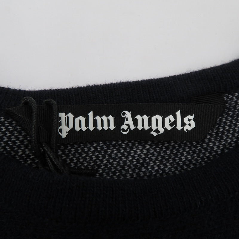 Palm Angels | パームエンジェルス Monogram Striped Sweater 23AW セーター PMHE048E23KNI001 ネイビー サイズ：M【瀬戸大橋店】