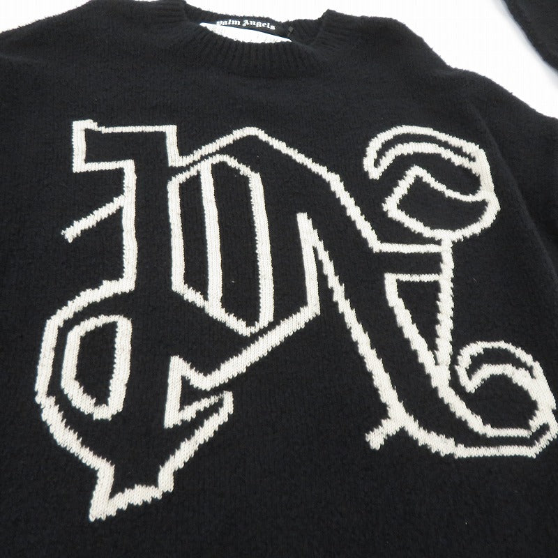 Palm Angels | パームエンジェルス モノグラムロゴ 24AW セーター PMHE054F24KNI001 ブラック サイズ：M【瀬戸大橋店】
