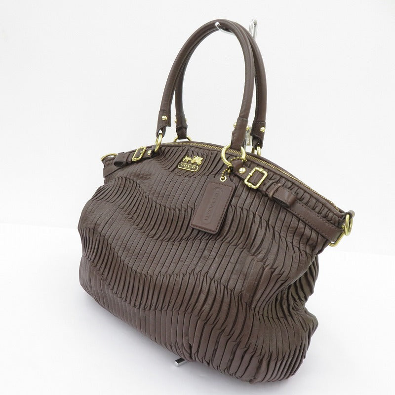 COACH | コーチ マディソン レザー リンジー サッチェル ハンドバッグ G1282-18643 ブラウン【瀬戸大橋店】