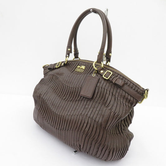 COACH | コーチ マディソン レザー リンジー サッチェル ハンドバッグ G1282-18643 ブラウン【瀬戸大橋店】