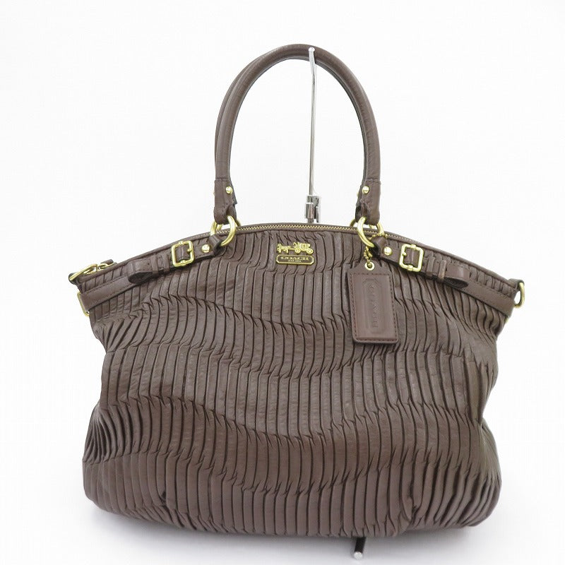 COACH | コーチ マディソン レザー リンジー サッチェル ハンドバッグ G1282-18643 ブラウン【瀬戸大橋店】