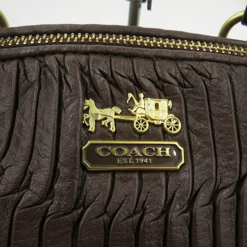 COACH | コーチ マディソン レザー リンジー サッチェル ハンドバッグ G1282-18643 ブラウン【瀬戸大橋店】
