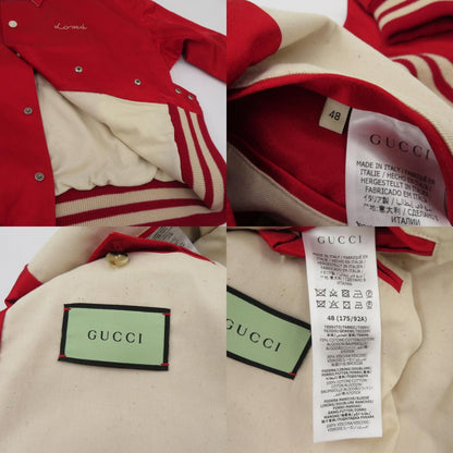 GUCCI | グッチ サテン アップルモチーフ ブルゾン 663647 ZAHCP レッド サイズ：48【瀬戸大橋店】