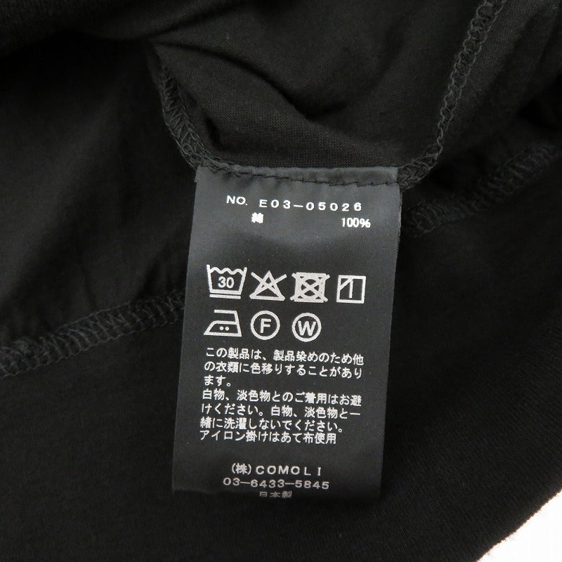 COMOLI | コモリ THINコットンクルーネック 26AW 長袖Ｔシャツ E03-05026 ブラック サイズ：2【瀬戸大橋店】