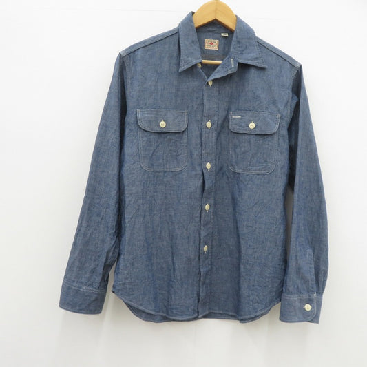 SUGAR CANE | シュガーケーン BLUE CHAMBRAY WORK SHIRT 長袖シャツ SC27850 ブルー サイズ：S【瀬戸大橋店】