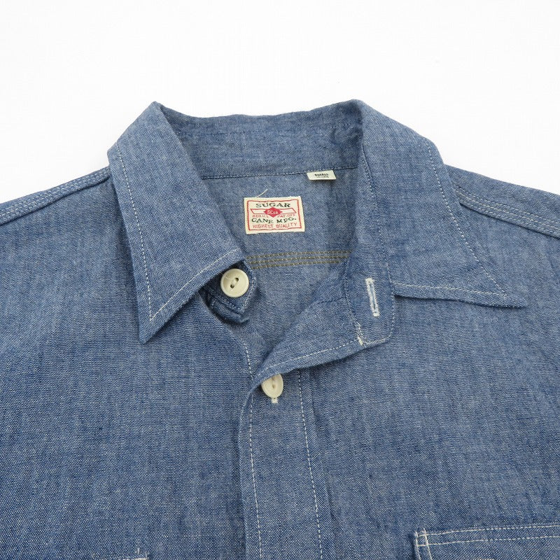 SUGAR CANE | シュガーケーン BLUE CHAMBRAY WORK SHIRT 長袖シャツ SC27850 ブルー サイズ：S【瀬戸大橋店】