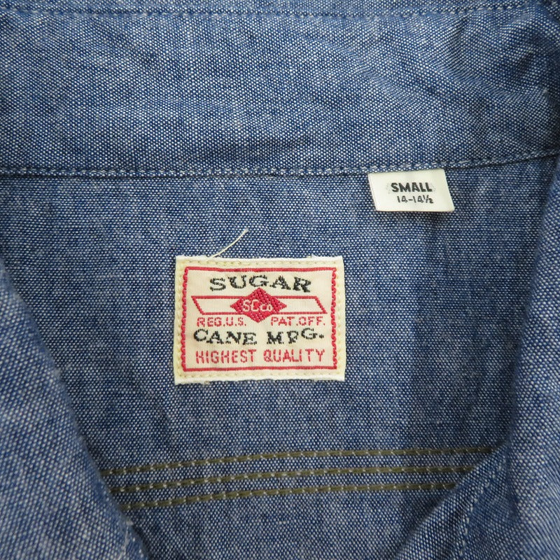SUGAR CANE | シュガーケーン BLUE CHAMBRAY WORK SHIRT 長袖シャツ SC27850 ブルー サイズ：S【瀬戸大橋店】