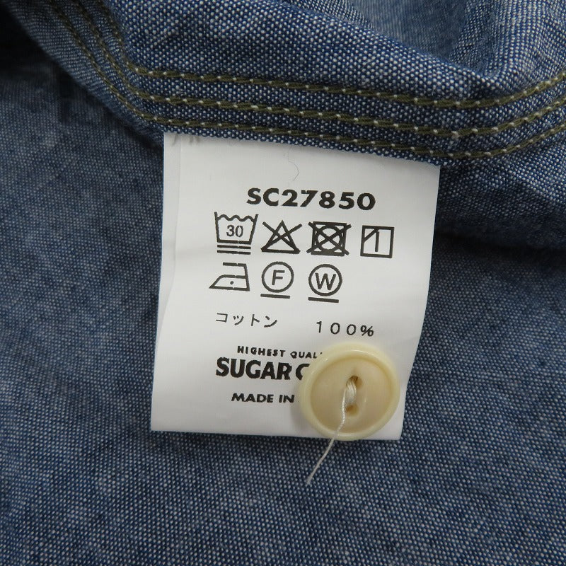SUGAR CANE | シュガーケーン BLUE CHAMBRAY WORK SHIRT 長袖シャツ SC27850 ブルー サイズ：S【瀬戸大橋店】