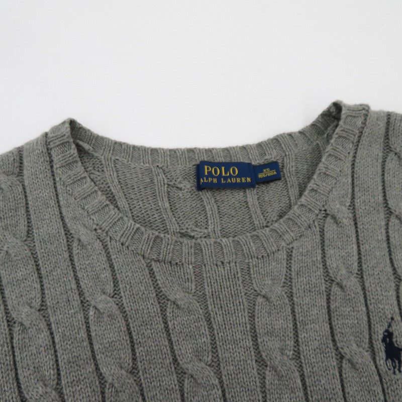 POLO RALPH LAUREN | ポロ・ラルフローレン ケーブル編み ニット グレー サイズ：XS【瀬戸大橋店】