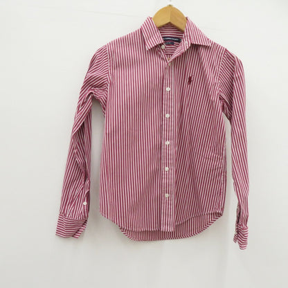 RALPH LAUREN | ラルフローレン ストライプ柄 長袖シャツ サイズ：155/84A ピンク【瀬戸大橋店】