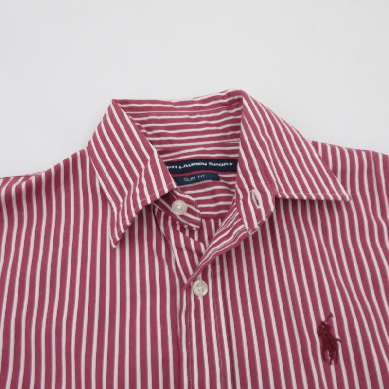 RALPH LAUREN | ラルフローレン ストライプ柄 長袖シャツ サイズ：155/84A ピンク【瀬戸大橋店】