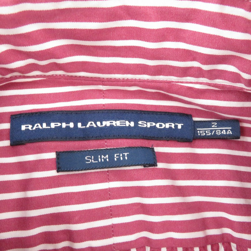 RALPH LAUREN | ラルフローレン ストライプ柄 長袖シャツ サイズ：155/84A ピンク【瀬戸大橋店】