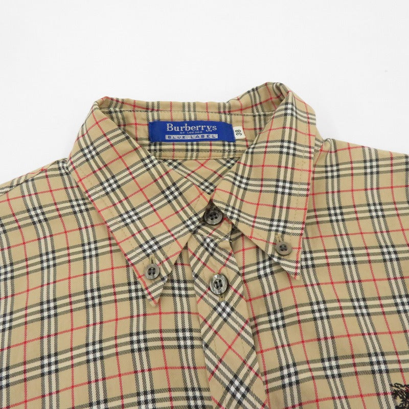 BURBERRY BLUE LABEL | バーバリーブルーレーベル チェック柄 長袖シャツ ベージュ サイズ：38【瀬戸大橋店】