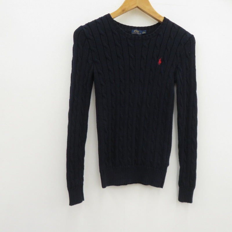 POLO RALPH LAUREN | ポロ・ラルフローレン ケーブル編み ニット ネイビー サイズ：XS【瀬戸大橋店】