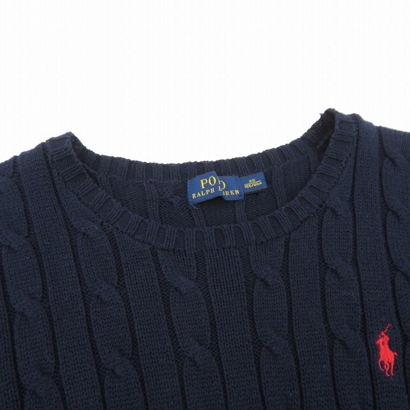 POLO RALPH LAUREN | ポロ・ラルフローレン ケーブル編み ニット ネイビー サイズ：XS【瀬戸大橋店】