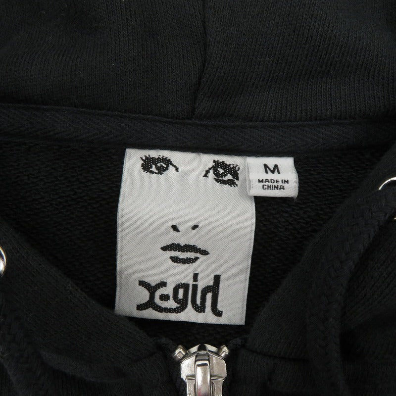 X-girl | エックスガール FACEBOXPATCHZIPUPSWEAT HOODIE パーカー 105253012005 グレー サイズ：M【瀬戸大橋店】