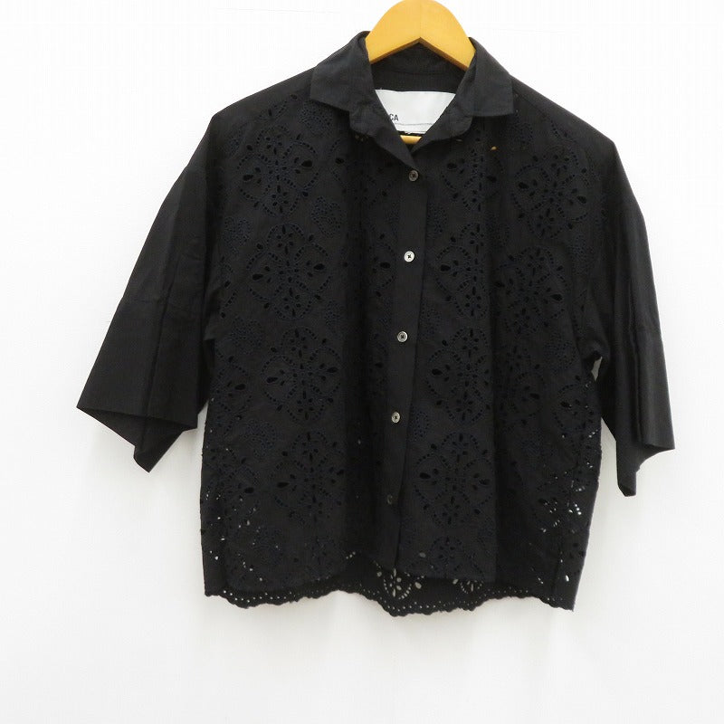 TICCA レースシャツブラウス ブラウス 0231401061 ブラック サイズ：FreeSize【瀬戸大橋店】