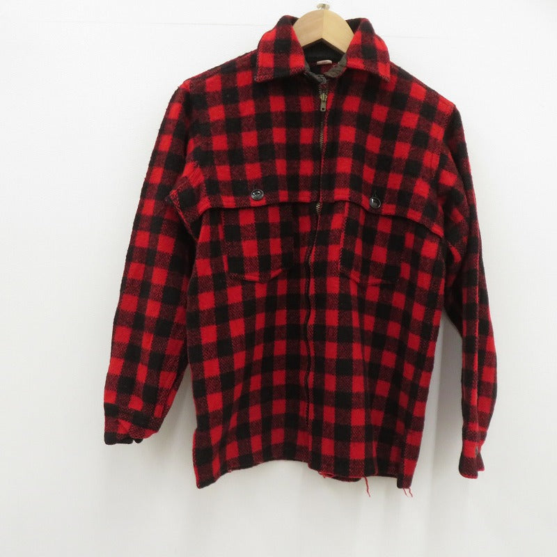 OHNSON WOOLEN MILLS マッキーノジャケット チェック柄 その他アウター サイズ:14 レッド【瀬戸大橋店】