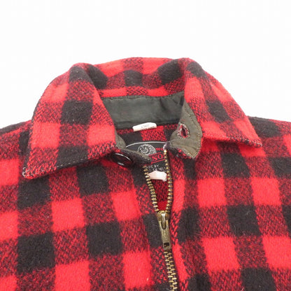 OHNSON WOOLEN MILLS マッキーノジャケット チェック柄 その他アウター サイズ:14 レッド【瀬戸大橋店】