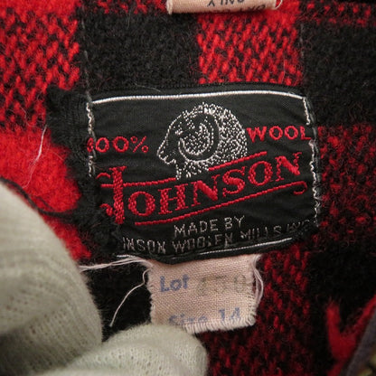 OHNSON WOOLEN MILLS マッキーノジャケット チェック柄 その他アウター サイズ:14 レッド【瀬戸大橋店】