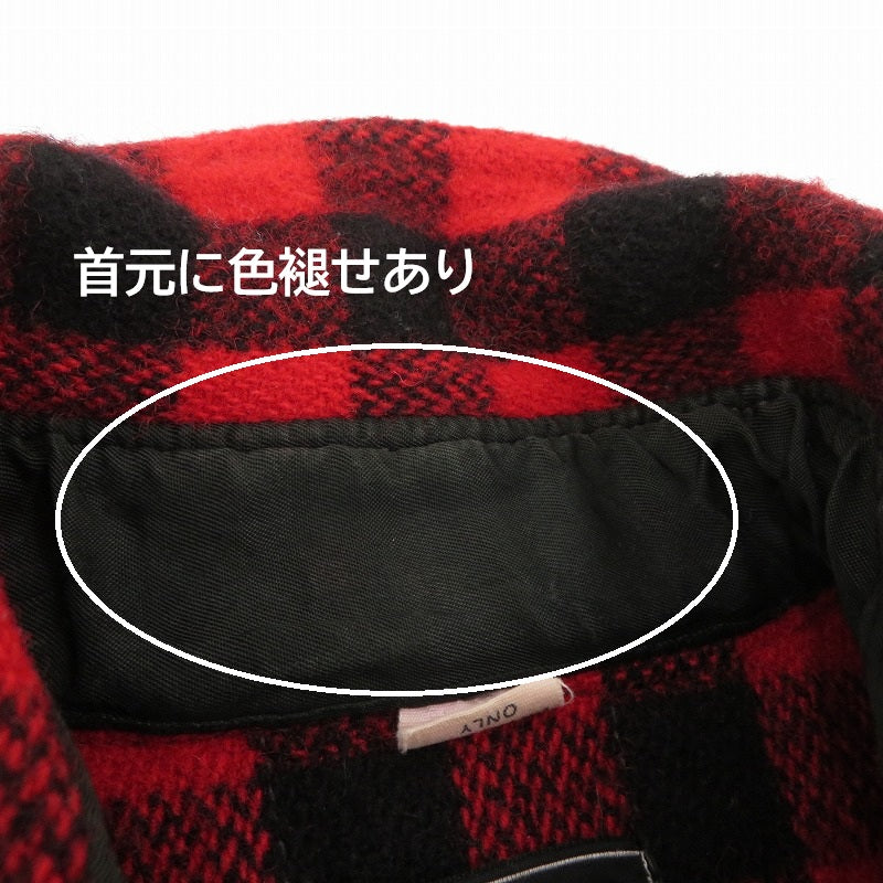 OHNSON WOOLEN MILLS マッキーノジャケット チェック柄 その他アウター サイズ:14 レッド【瀬戸大橋店】