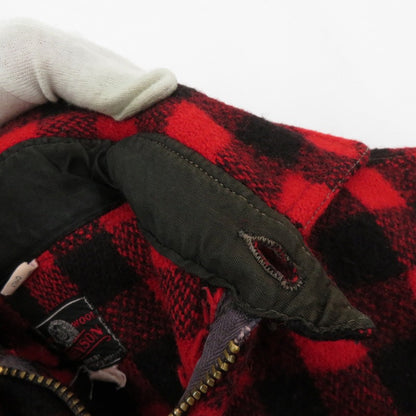 OHNSON WOOLEN MILLS マッキーノジャケット チェック柄 その他アウター サイズ:14 レッド【瀬戸大橋店】