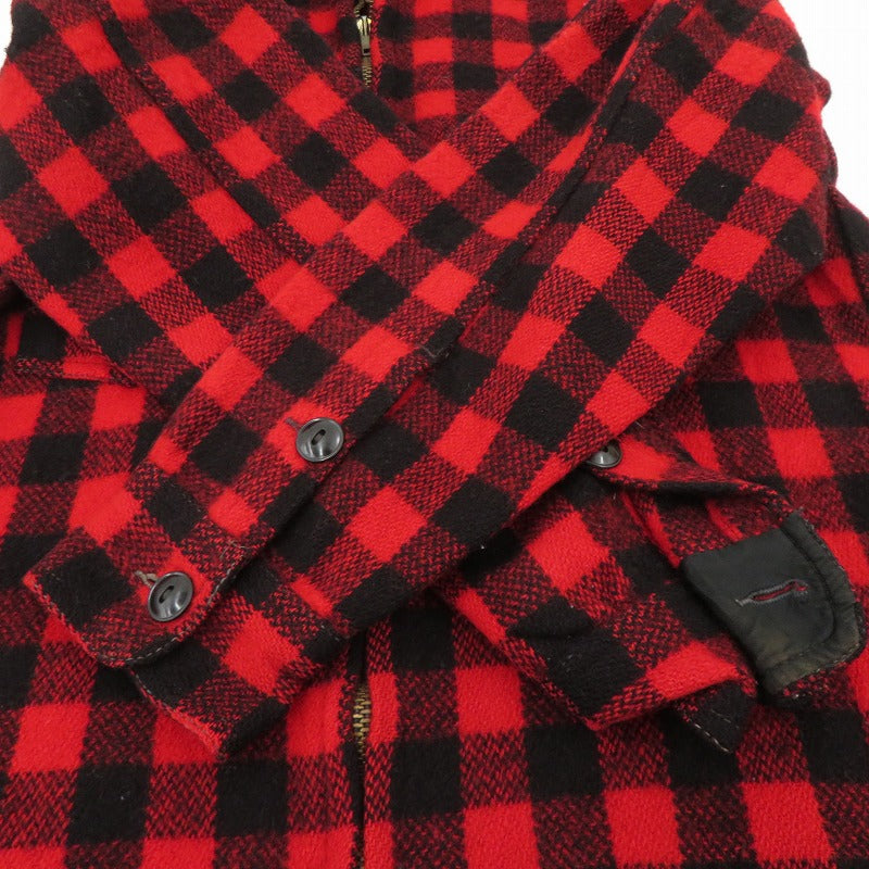 OHNSON WOOLEN MILLS マッキーノジャケット チェック柄 その他アウター サイズ:14 レッド【瀬戸大橋店】