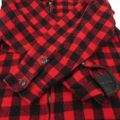 OHNSON WOOLEN MILLS マッキーノジャケット チェック柄 その他アウター サイズ:14 レッド【瀬戸大橋店】
