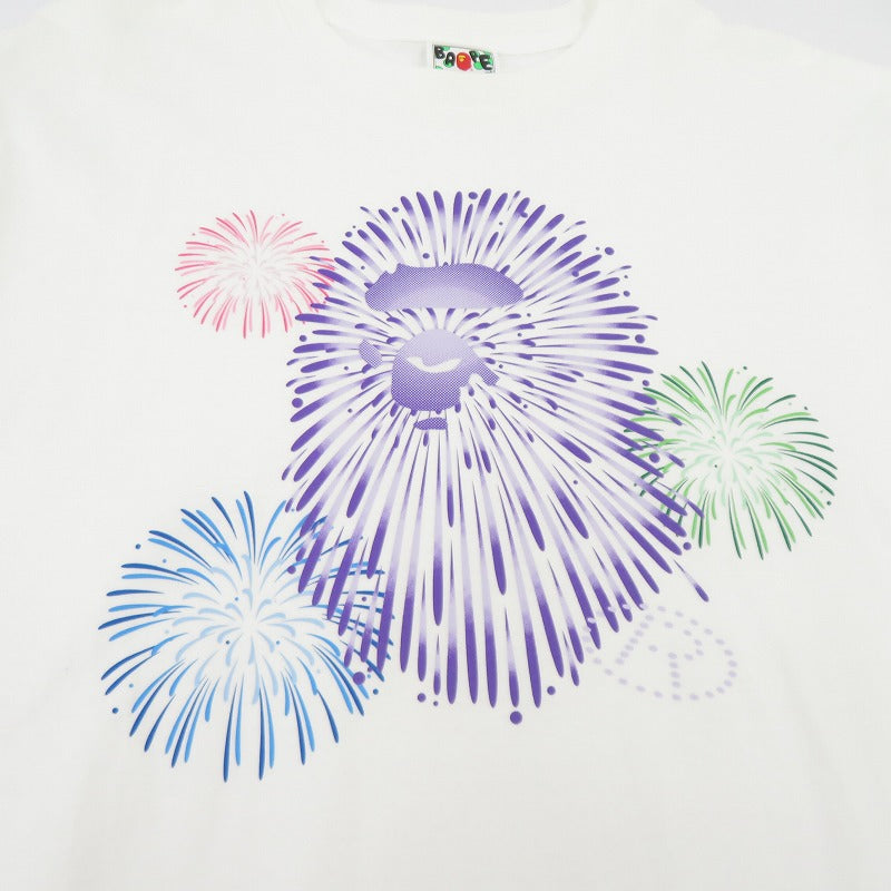 A BATHING APE | アベイシングエイプ FIREWORK BY BATHING APE TEE 半袖Ｔシャツ ホワイト サイズ：XL【瀬戸大橋店】
