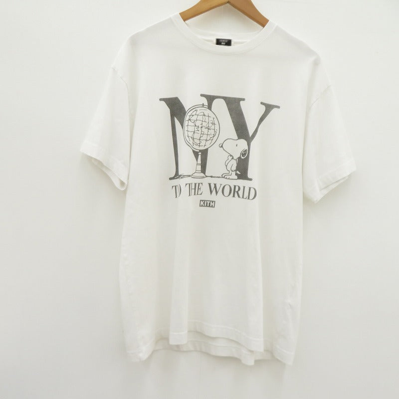 KITH | キース ×PEANUTS New York To The World 半袖Ｔシャツ ホワイト サイズ：L【瀬戸大橋店】