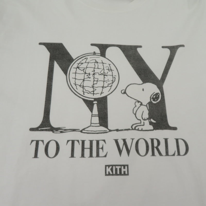 KITH | キース ×PEANUTS New York To The World 半袖Ｔシャツ ホワイト サイズ：L【瀬戸大橋店】