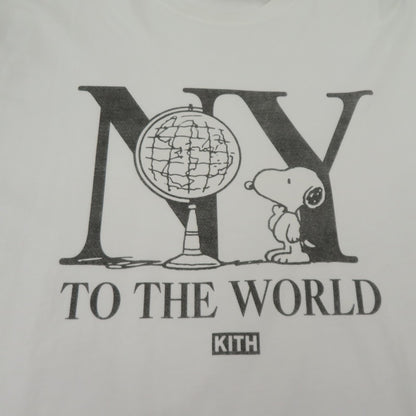 KITH | キース ×PEANUTS New York To The World 半袖Ｔシャツ ホワイト サイズ：L【瀬戸大橋店】