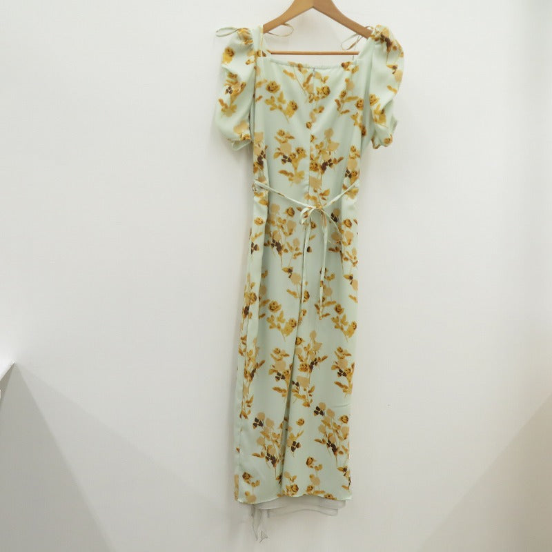 Lily Brown | リリーブラウン スクエアネックローズプリントワンピース ワンピース LWFO244064 ミント サイズ：1【瀬戸大橋店】