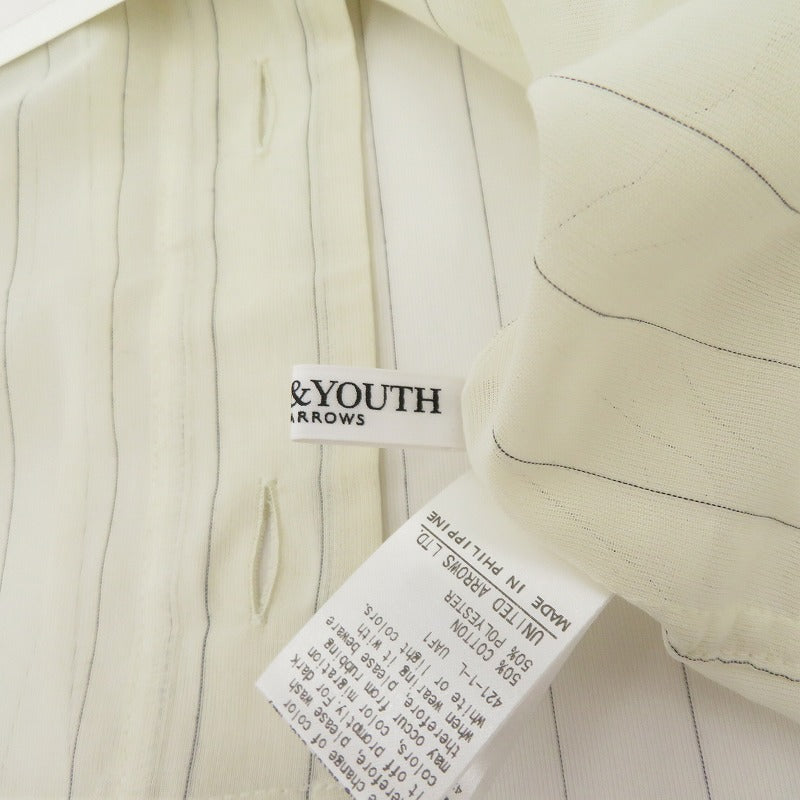 BEAUTY & YOUTH UNITED ARROWS | ビューティーアンドユースユナイテッドアローズ シアーストライプシャツ 半袖シャツ 1616-199-0451 ベージュ サイズ：FreeSize【瀬戸大橋店】