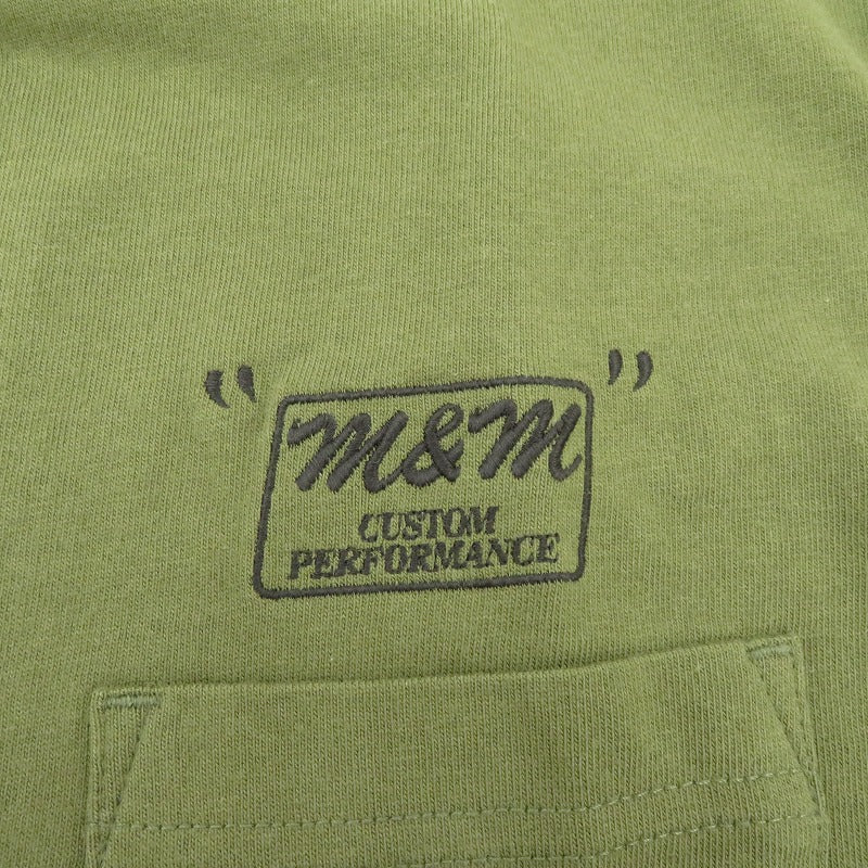 M&M CUSTOM PERFORMANCE | エムアンドエムカスタムパフォーマンス ×UNRIVALED PRINT S/S T-SHIRT 半袖Ｔシャツ URMM-22-1 カーキ サイズ：S【瀬戸大橋店】