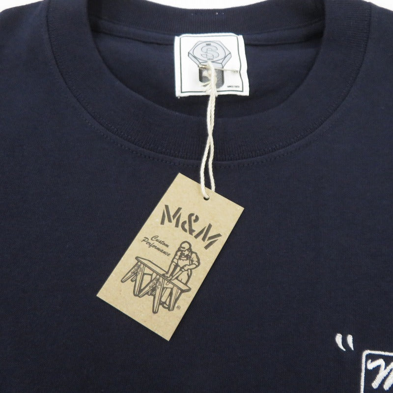 M&M CUSTOM PERFORMANCE | エムアンドエムカスタムパフォーマンス ×UNRIVALED PRINT S/S T-SHIRT 半袖Ｔシャツ URMM-22-1 ネイビー サイズ：S【瀬戸大橋店】