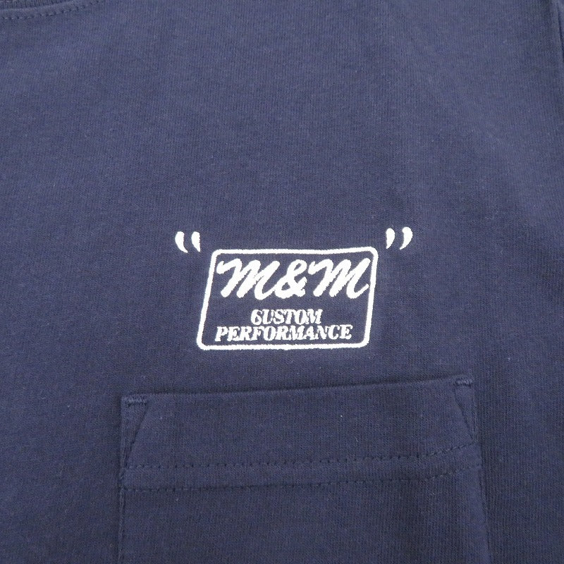 M&M CUSTOM PERFORMANCE | エムアンドエムカスタムパフォーマンス ×UNRIVALED PRINT S/S T-SHIRT 半袖Ｔシャツ URMM-22-1 ネイビー サイズ：S【瀬戸大橋店】