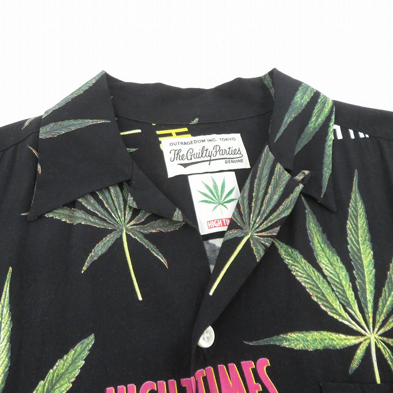 WACKOMARIA | ワコマリア HIGH TIMES HAWAIIAN SHIRT 18SS アロハシャツ 半袖シャツ ブラック サイズ：M【瀬戸大橋店】