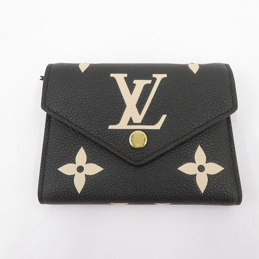 LOUIS VUITTON | ルイ・ヴィトン ポルトフォイユ・ヴィクトリーヌ バイカラー モノグラム アンプラント 三つ折り財布 M80968 ブラック【瀬戸大橋店】
