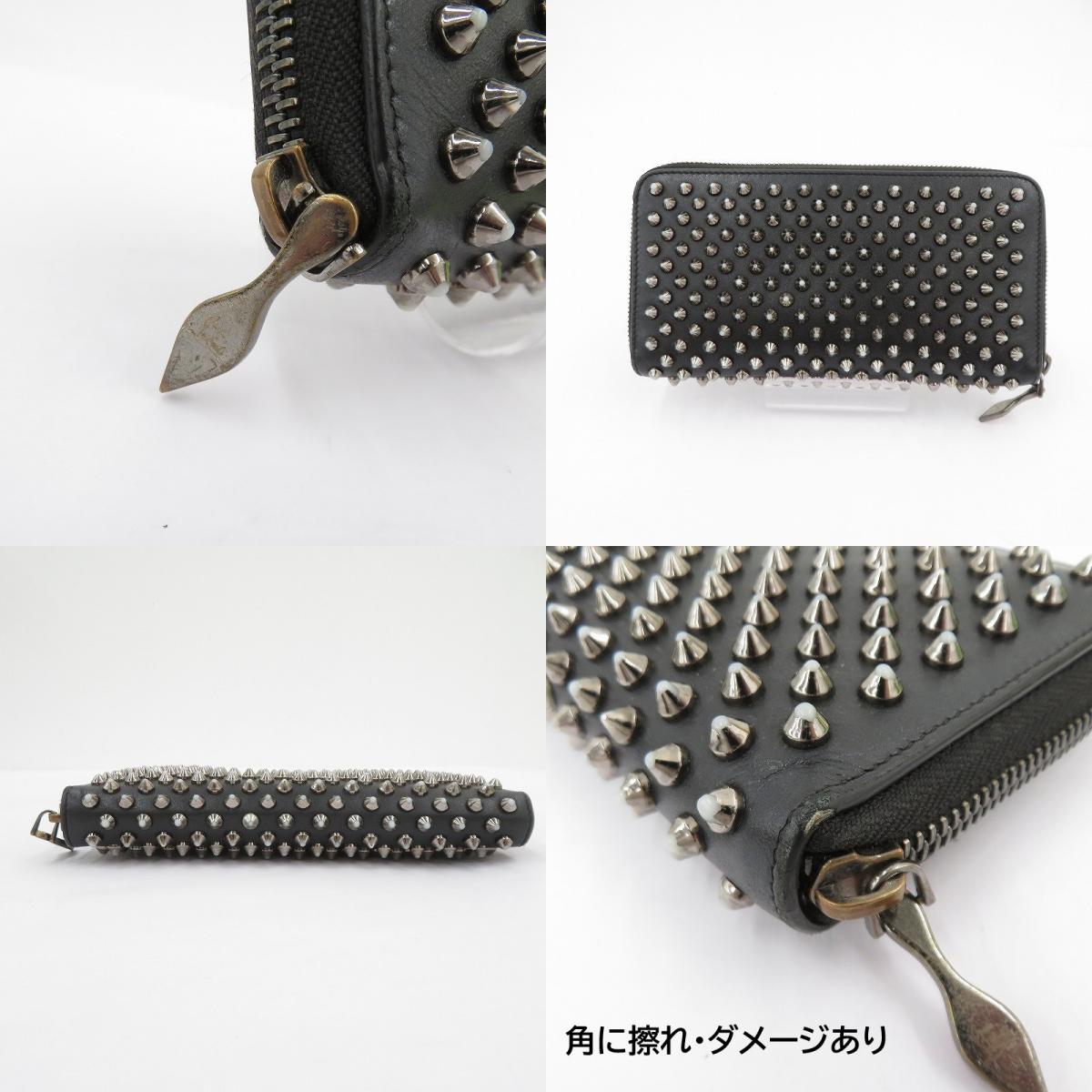 Christian Louboutin | クリスチャンルブタン パネトーネ スパイクスタッズ 長財布 1185059 ブラック【瀬戸大橋店】