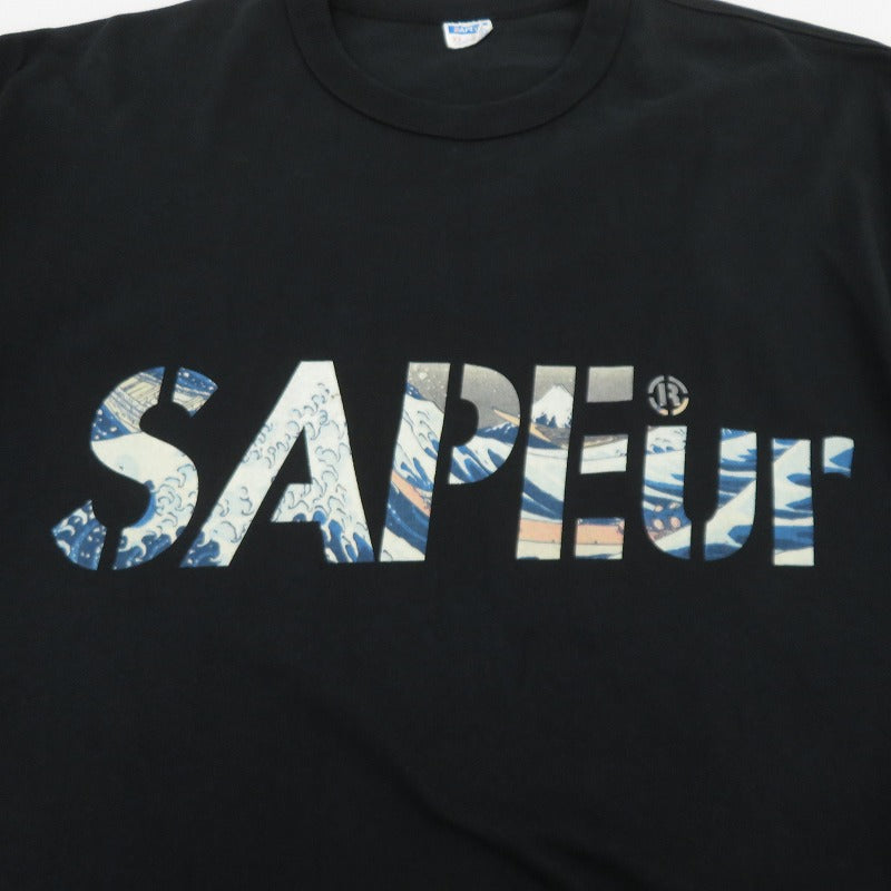 SAPEur | サプール The Great Wave 半袖Ｔシャツ A0024-418 ブラック サイズ：XXL【瀬戸大橋店】