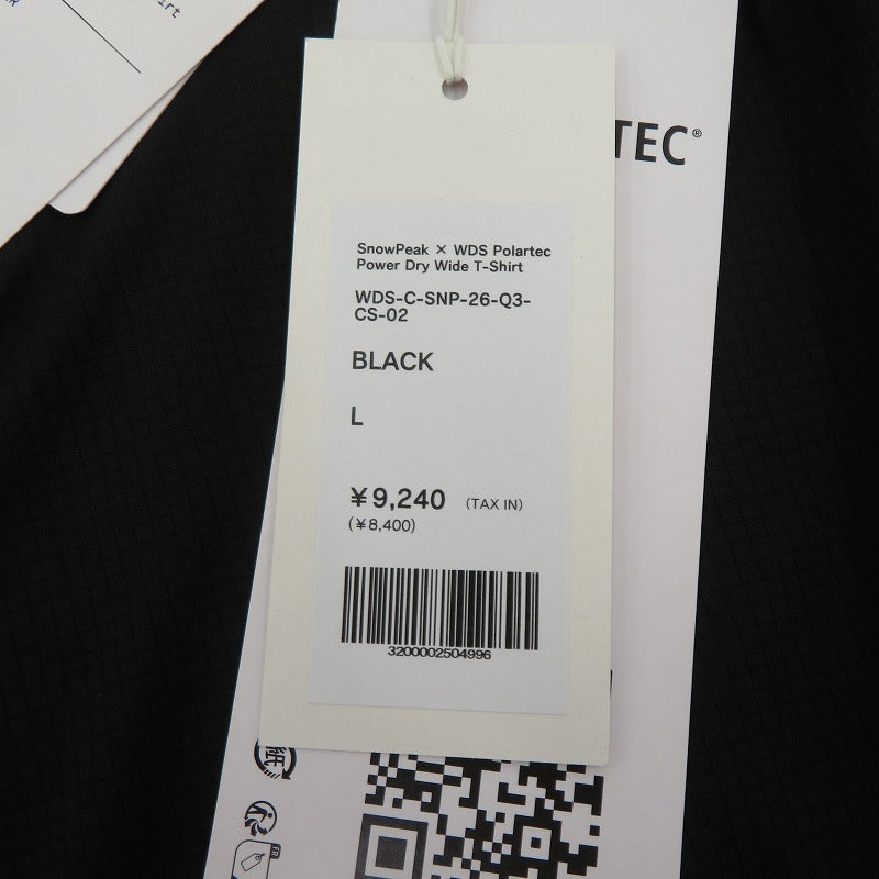 WIND AND SEA | ウィンダンシーウインダンシー Snow Peak Polartec Power Dry Wide T-Shirt 半袖Ｔシャツ WDS-C-SNP-26-Q3-CS-02 ブラック サイズ：L【瀬戸大橋店】