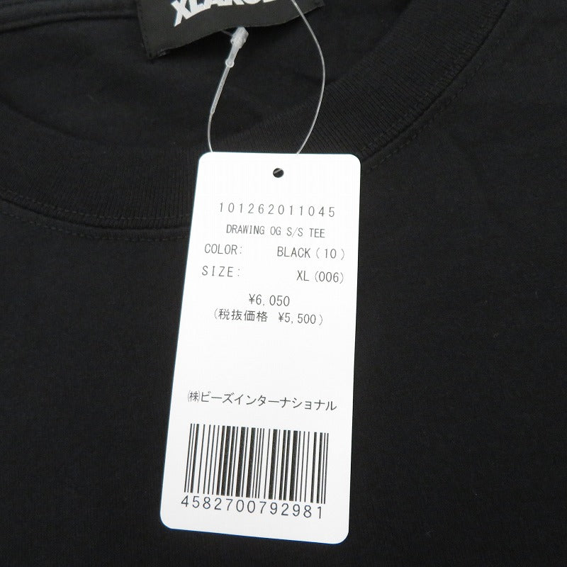 X-LARGE | エクストララージ DRAWING OG S/S TEE 半袖Ｔシャツ 101262011045 ブラック サイズ：XL【瀬戸大橋店】