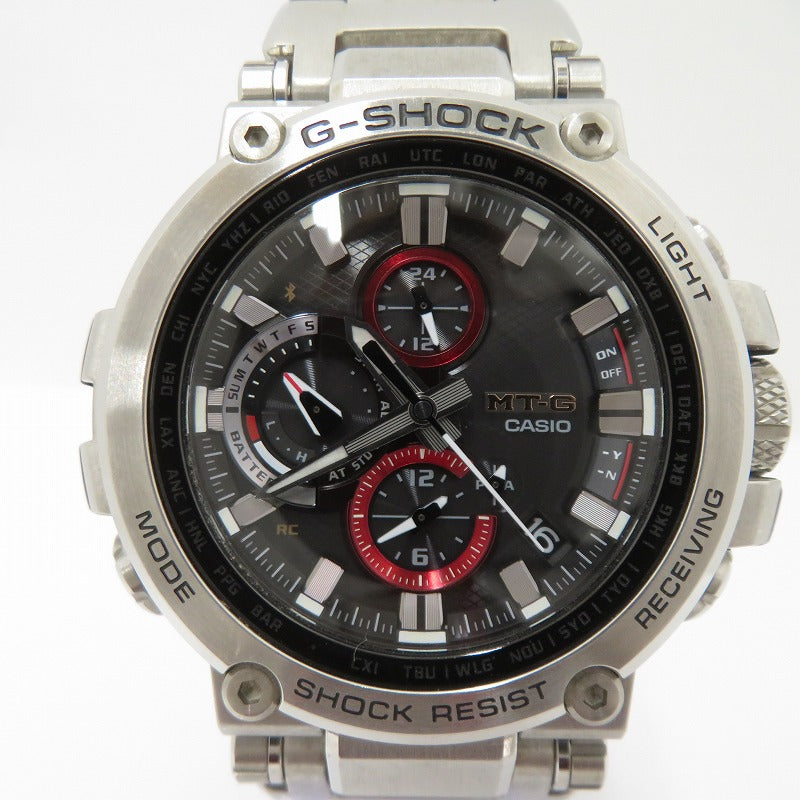 G-SHOCK | ジーショック MT-G アナログ電波ソーラー 腕時計 MTG-B1000D-1AJF シルバー 文字盤ブラック【瀬戸大橋店】